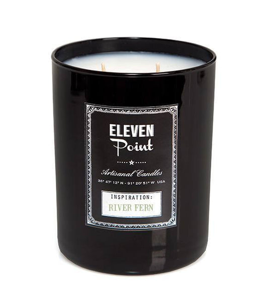 River Fern Black Glass Candle