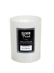 Blackberry White Glass Candle