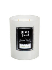 River Fern White Glass Candle