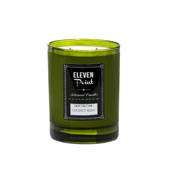 Coconut Moon Green Glass Candle