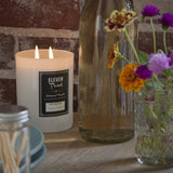River Fern White Glass Candle
